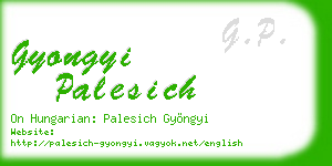 gyongyi palesich business card