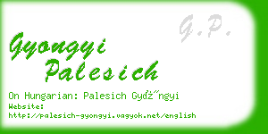 gyongyi palesich business card